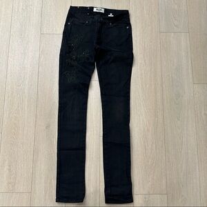 Moschino Jeans Embroidered and Embellished Black Skinny Jeans